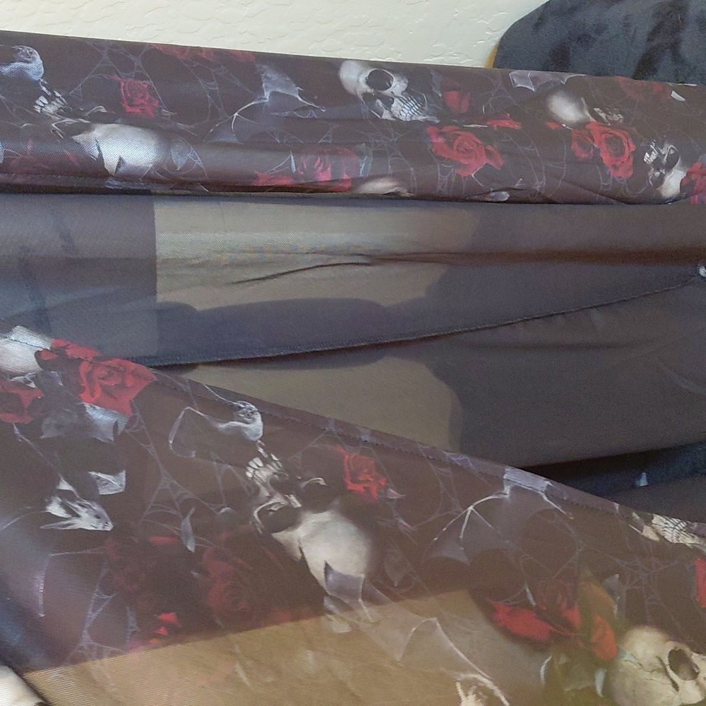 KILLSTAR 3XL KLEODORA MESH MAXI SKIRT BATS,SKULLS ROSES - Picture 5 of 9